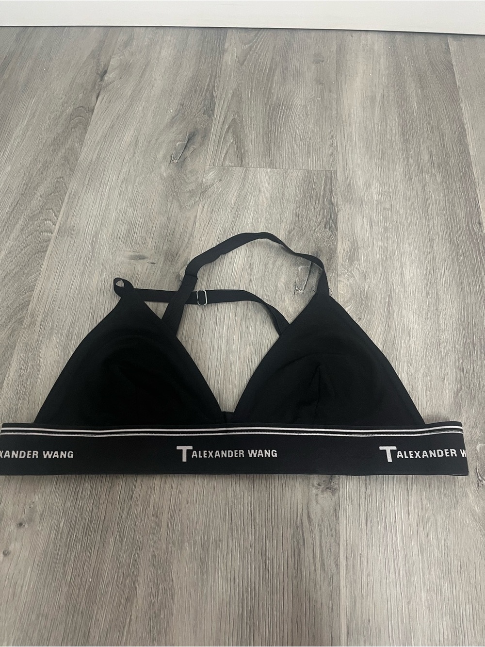 Alexander Wang Black Logo Elastic Bralette